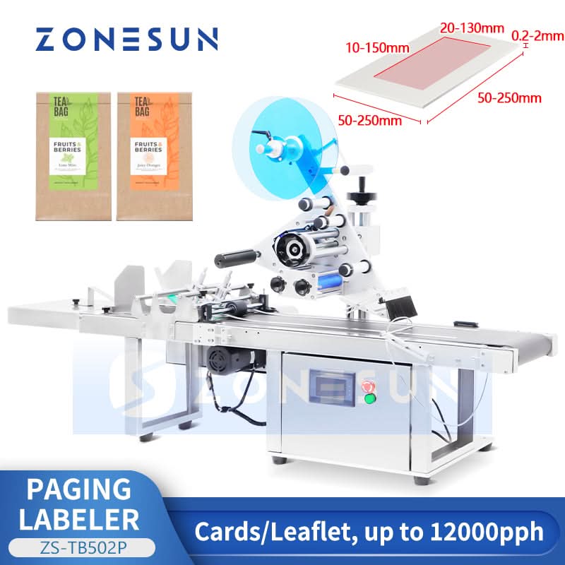 ZONESUN ZS-TB502P Compact Page Labeling Machine for Cards & Flat Produ