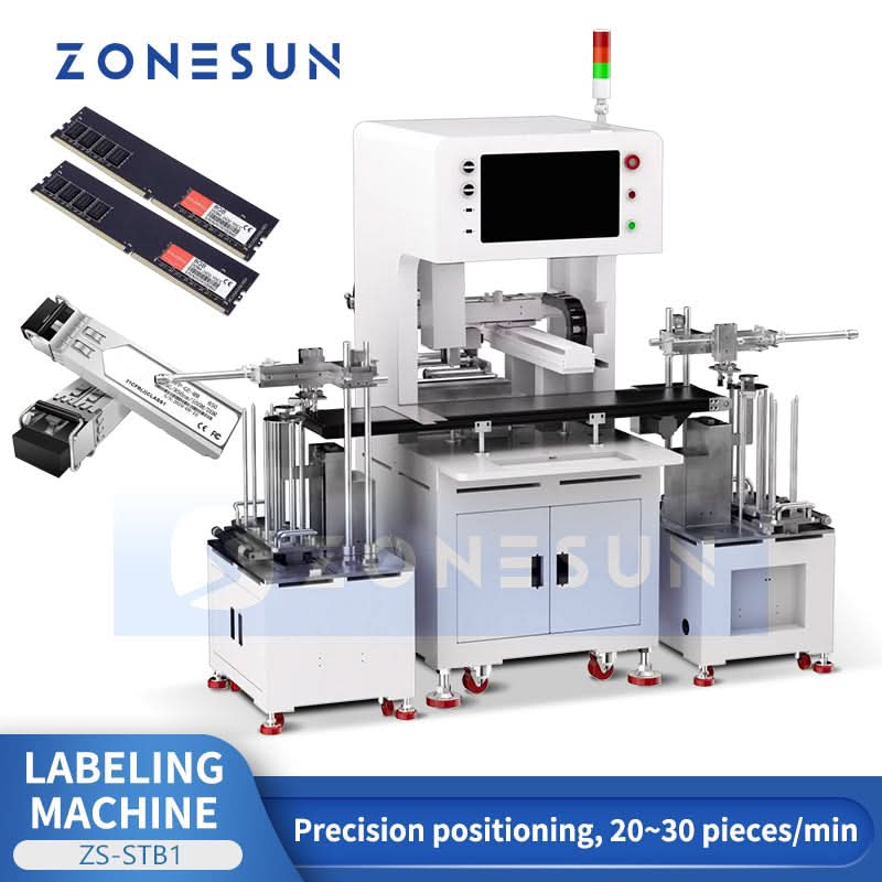 ZONESUN ZS-STB1 CCD Visual Labeling Machine with Feeder & Accumulator
