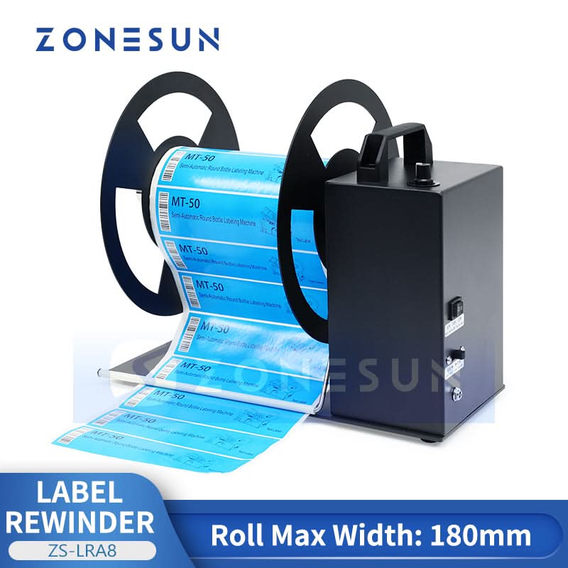ZONESUN ZS-LRA8 Automatic Label Rewinder for Roll Management Efficienc