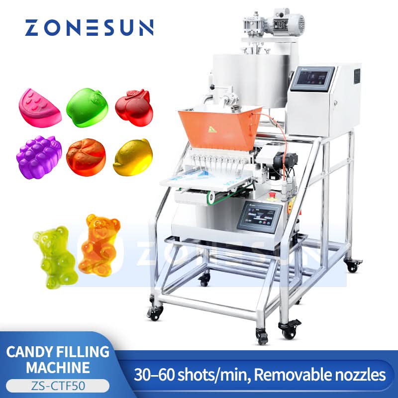 ZONESUN ZS-CTF50 Candy Depositor | Gummy Molds, 25L Cooker, PLC