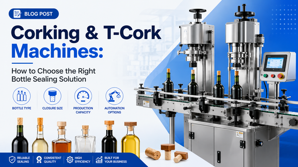 Corking and T-cork machines for wine and spirits bottles