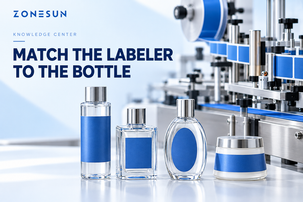 Round, square, oval and tapered containers for labeling machine selection