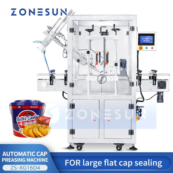 ZONESUN automatic bottle cap pressing machine with cap feeder