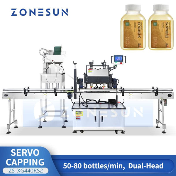 ZONESUN automatic dual-head servo bottle capping machine