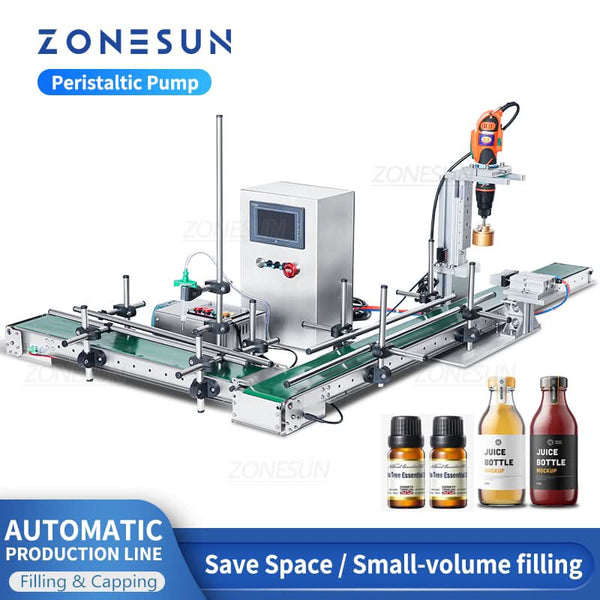 ZONESUN compact automatic filling and capping line for small bottles