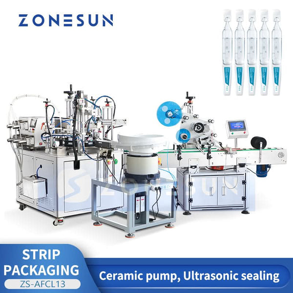 Ampoule filling and sealing machine line