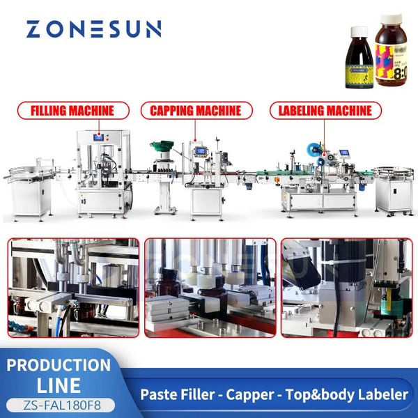 Honey filling capping and labeling line