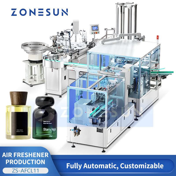 ZONESUN car fragrance filling capping and cartoning line