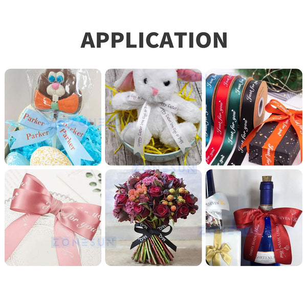 ZONESUN Digital Ribbon Printer 4 Lanes Flower Wrap Ribbon Custom Bows ZS-P103