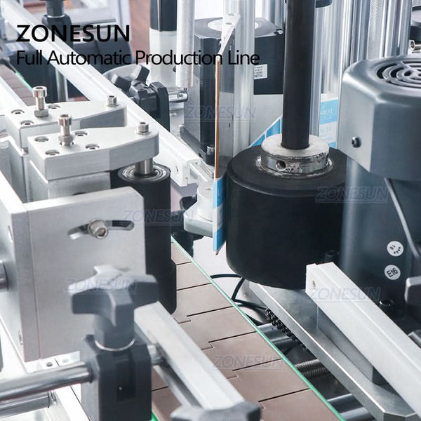 ZONESUN ZS-FAL180C5 Automatic Production Line 4 Nozzles Liquid Filling Capping Labeling Machine With Vibratory Bowl