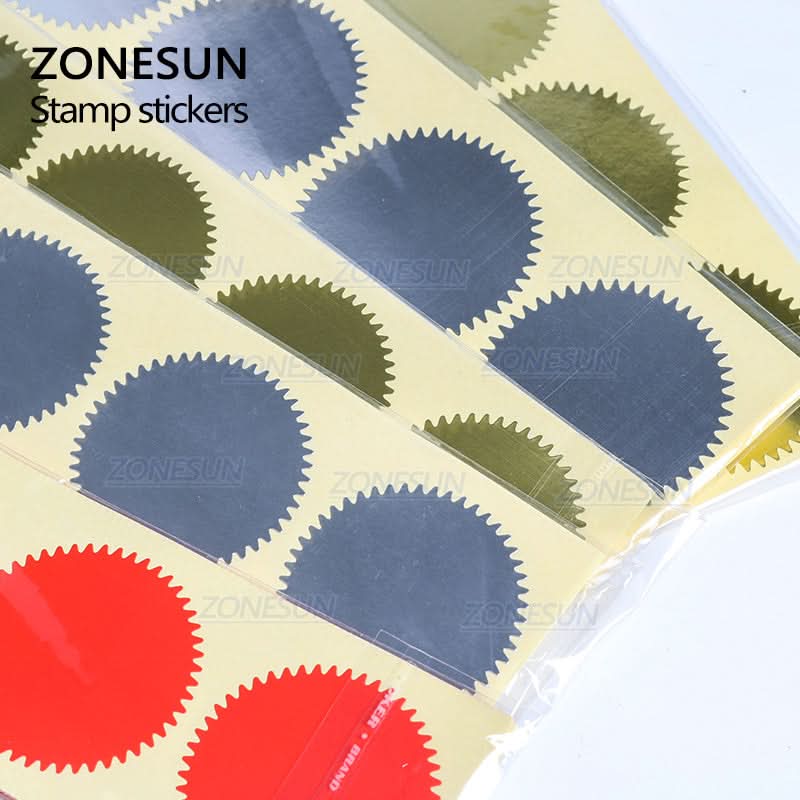 ZONESUN 100Pcs 45mm Embosser Sticker for Embossing Stamp Customize Emb