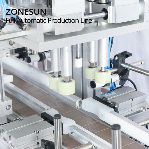 ZONESUN ZS-FAL180C5 Automatic Production Line 4 Nozzles Liquid Filling Capping Labeling Machine With Vibratory Bowl