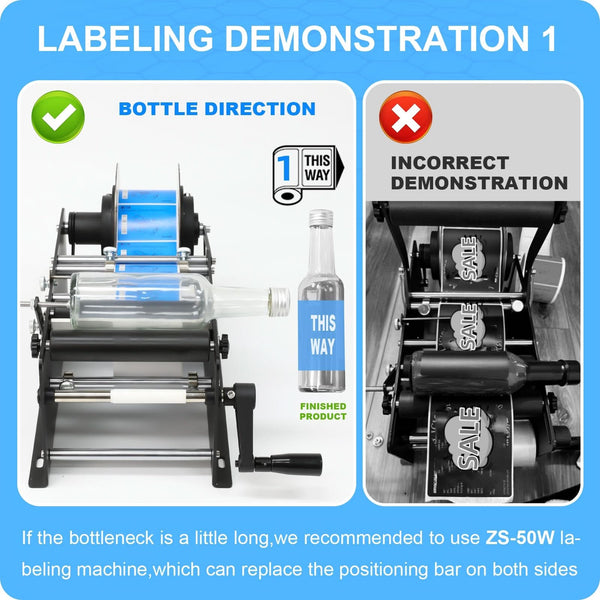 ZONESUN Manual Round Bottle Labeling Machine ZS-50