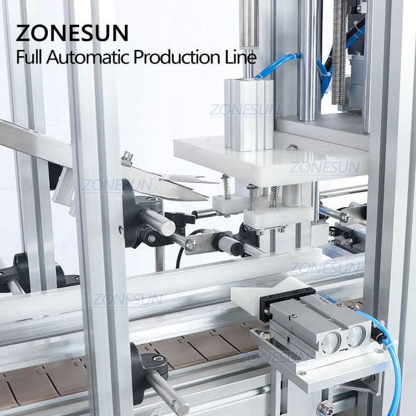 ZONESUN ZS-FAL180C5 Automatic Production Line 4 Nozzles Liquid Filling Capping Labeling Machine With Vibratory Bowl