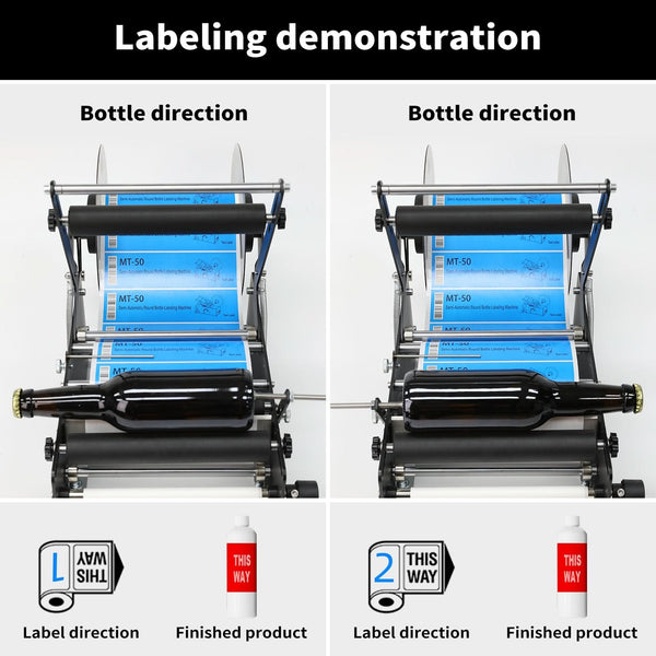 ZONESUN ZS-50W Manual Round Bottle Labeling Machine for Wide & Tall Bottles