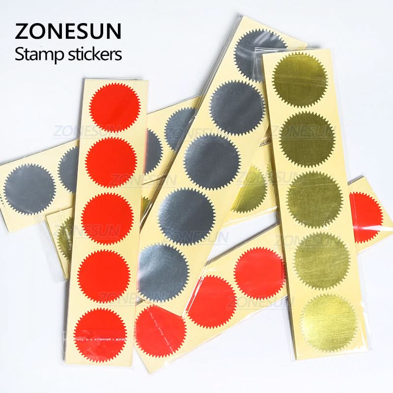 ZONESUN 100Pcs 45mm Embosser Sticker for Embossing Stamp Customize Emb