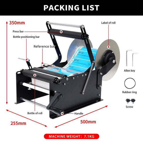 ZONESUN ZS-50W Manual Round Bottle Labeling Machine for Wide & Tall Bottles