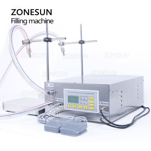 ZONESUN ZS-DP622W 2 Nozzles Diaphragm Pump Liquid Weighing Filling Machine
