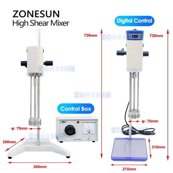 ZONESUN ZS-J300 High-Shear Emulsifying Mixer for Cosmetic & Chemical Blending