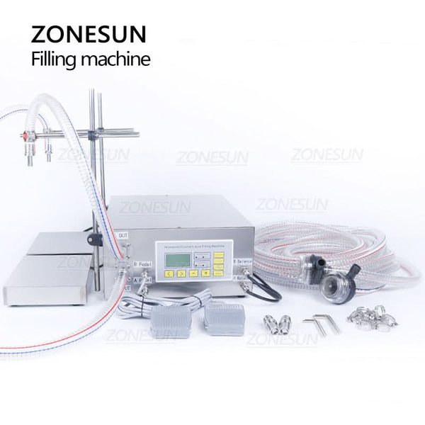 ZONESUN ZS-DP622W 2 Nozzles Diaphragm Pump Liquid Weighing Filling Machine