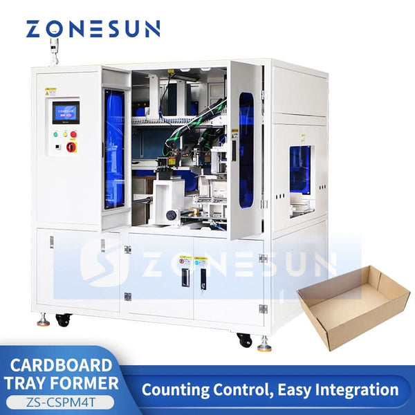 ZONESUN ZS-CSPM4T Automatic Hot Melt Glue Cardboard Tray Former Machine
