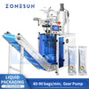 ZONESUN ZS-FS220UB High Speed Liquid Form Fill Seal Machine with Conveyor Belt for Juice Sauce Sachet Pouch