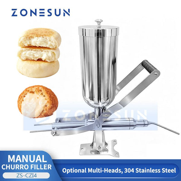 ZONESUN ZS-CZI4 Manual Cake Depositor Pastry Injector Stainless Steel Cream Jam Dispenser
