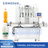 ZONESUN ZS-VTGZ100E Automatic 6 Nozzle Gravity Liquid Filler for Water Juice Wine