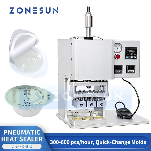 ZONESUN ZS-FK360 Semi-Automatic Pneumatic Coffee Capsule & Cup Heat Sealer