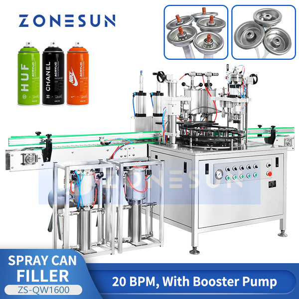 ZONESUN ZS-QW1600 Automatic Spray Can Filling & Sealing Machine