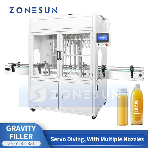 Zonesun ZS-YT8T-8ZL Automatic 4 Nozzles Pneumatic Liquid Filling Machine