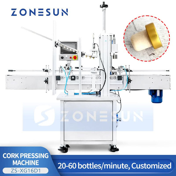 Zonesun ZS-XG16D1 Wine Bottle Corking Machine with Automatic Cap Feed