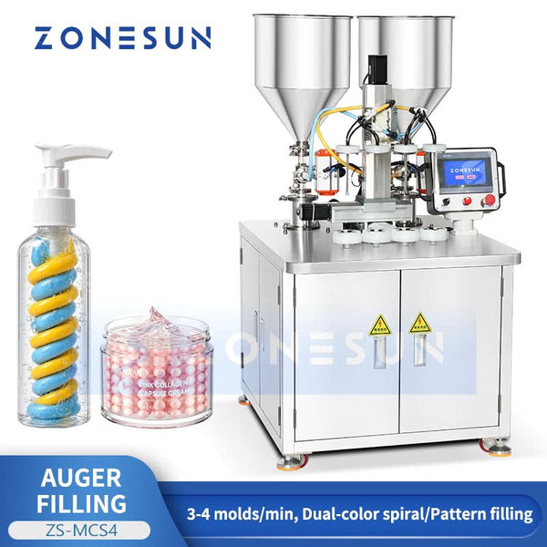ZS-MCS4 dual-color spiral and ball-decorating filling machine
