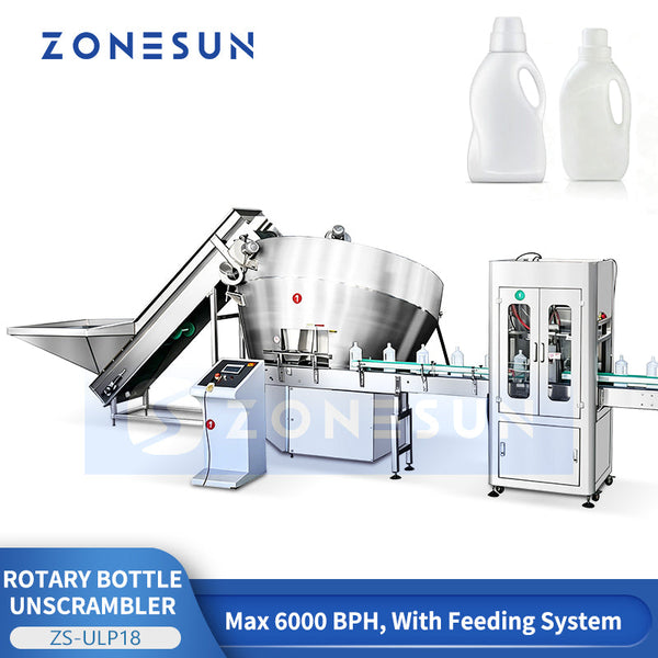 ZONESUN ZS-ULP18 Automatic Rotary Bottle Unscrambler Bottle Sorting and Orienting