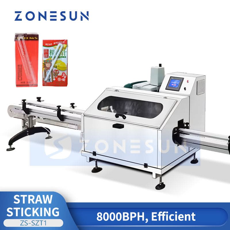 Straw Rig For Mac ZONESUN ZS-SZT1 Automatic Straw Applicator Beverage Straw Sticking Mac