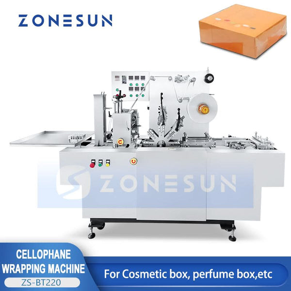 ZONESUN ZS-BT220 Automatic Cellophane Overwrapping Machine for Perfume Cosmetic Box