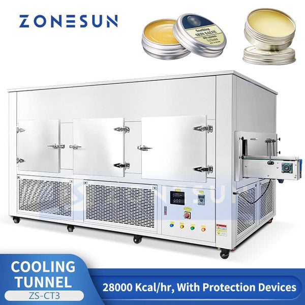 ZONESUN ZS-CT3 Industrial Cooling Tunnel Machine with Reciprocating Conveyor System for Chocolate Candle Wax Candy Paste