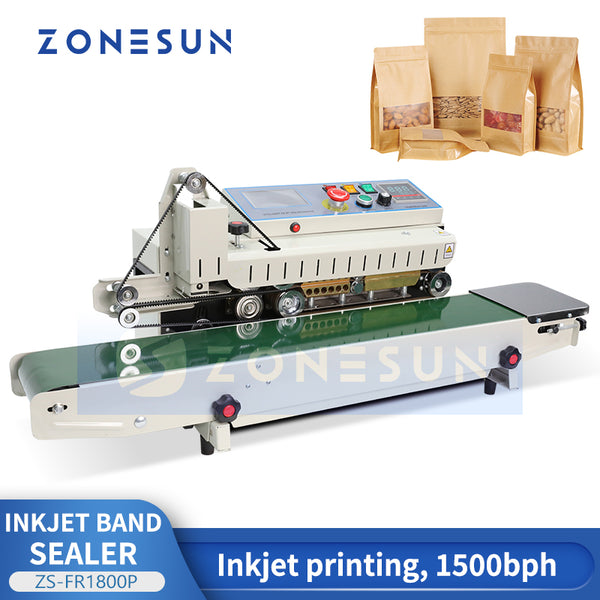 ZONESUN ZS-FR1800P Automatic Bag Sealer with Integrated Code Printer
