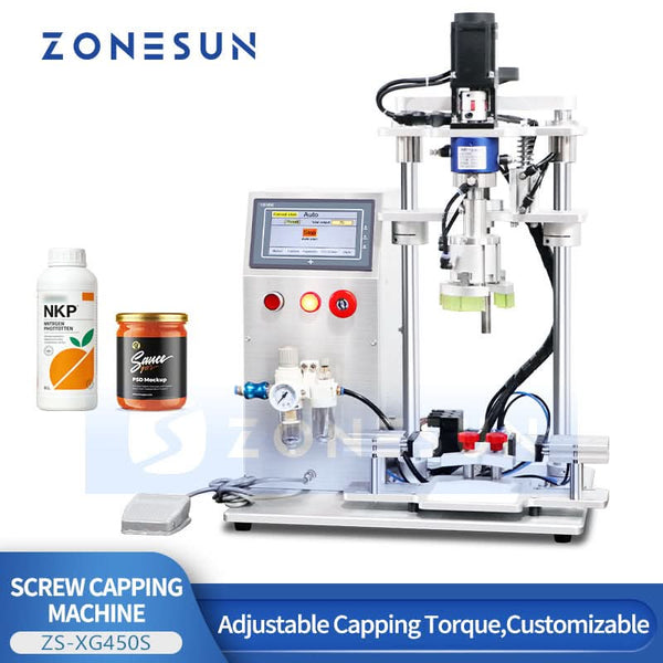 ZONESUN ZS-XG450S Semi-Automatic Servo Driven Capping Machine Electric Screw-Type Bottle Capper