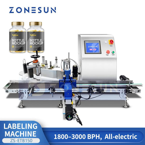 Desktop Labeling Questions Round Bottle Labeling Machine ZS-ETB150 | Electric Desktop Auto Labeler ...