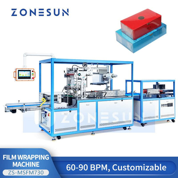 ZONESUN ZS-MSFM730 Automatic Cellophane Overwrapping Machine for Perfume Cosmetic Medicine Box
