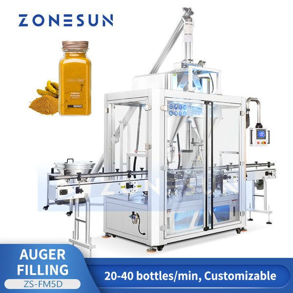 ZONESUN ZS-FM5D Automatic Dual Head Auger Powder Filling Machine for Protein Powder Spices