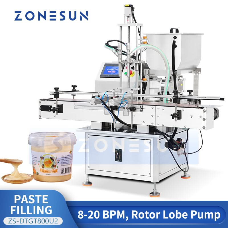 ZONESUN ZS-DTGT800U2 Automatic Rotor Lobe Pump Paste Filling Machine