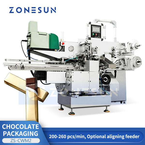 ZONESUN ZS-CWM2 Automatic Chocolate Bar Fold Wrapping Machine | 200–260 pcs/min