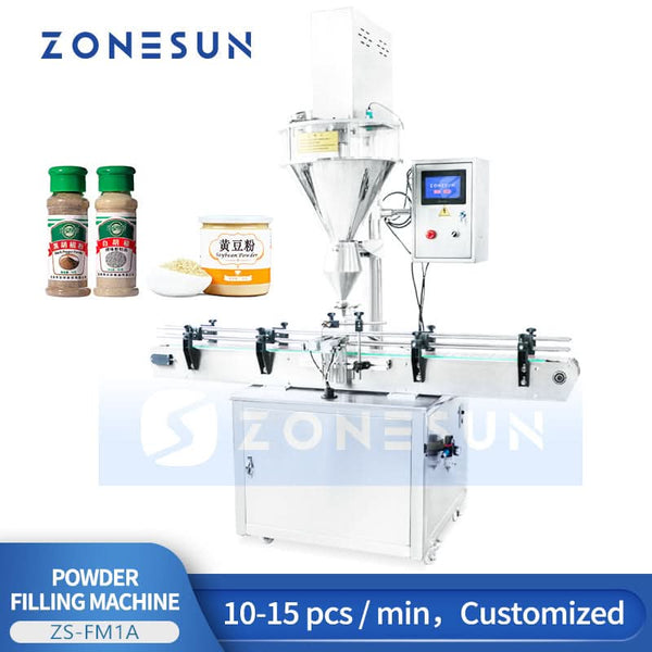 ZONESUN ZS-FM1A Automatic Powder Filling Machine Pepper Ground Coffee Milk Powder with Mixer