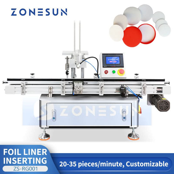 ZONESUN ZS-RG001 Benchtop Automatic Aluminum Foil Liner Inserting Machine for Bottle Cap Lining