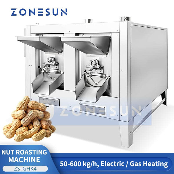 ZONESUN ZS-GHK4 Commercial Nut Roasting Machine for Peanuts Almonds Cashews