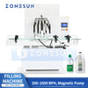 Zonesun ZS-GYCR4A 4-Head Servo Motor Liquid Filling Machine for Corrosive Chemicals Bleach Strong Acid