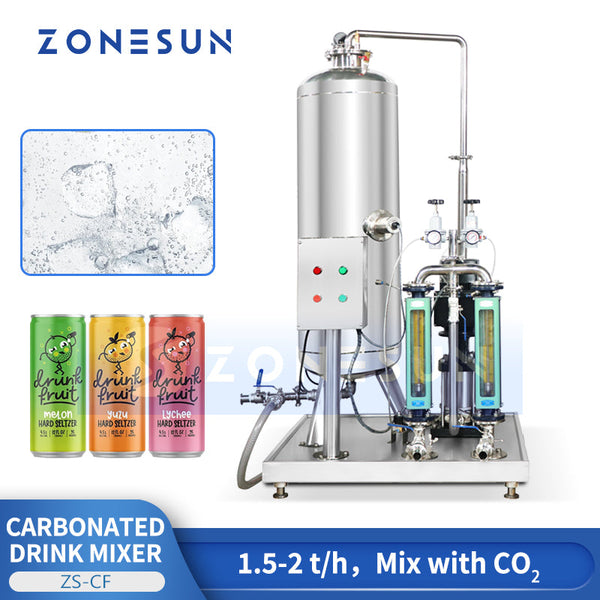 ZONESUN ZS-CF Automatic Carbonated Soft Drink Mixing Machine CO2 Carbonation System for Sparkling Juice