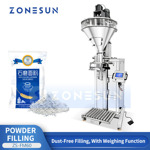 ZONESUN ZS-FM60 Semi Automatic Powder Filling Machine With Weighing Function 1g–50 kg